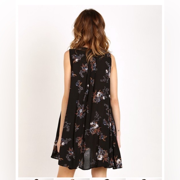 Free People Snap Out of It Swing Floral Mini Dress in Black - Picture 10 of 10